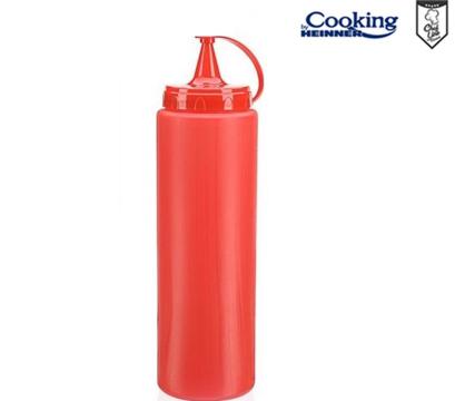 Sticla dispenser pentru sosuri 500 ml, rosu, Chef Line de la Transilvania Euro Tour Srl