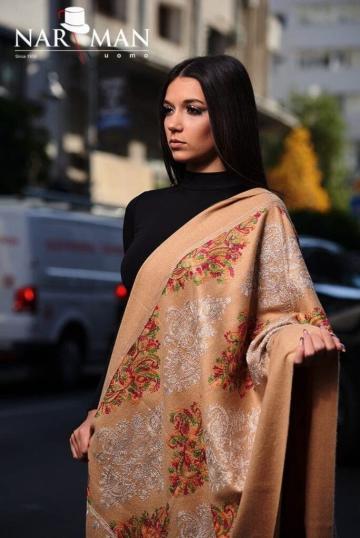 Sal brodat elegant din casmir si lana SLC11