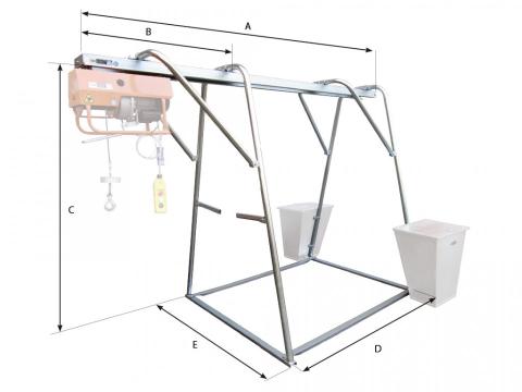 Stand metalic cu sina suport electropalane pana la 300kg de la Criano Exim Srl