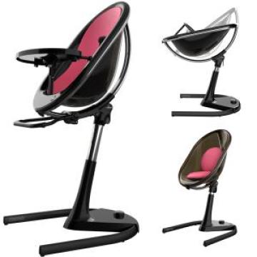 Scaun de masa copii Moon Black cu interior Fucshia Mima de la Stiki Concept Srl