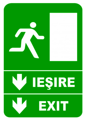 Indicator iesire exit directie in jos de la Prevenirea Pentru Siguranta Ta G.I. Srl