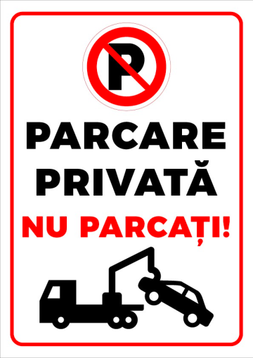 Indicator parcare privata nu parcati