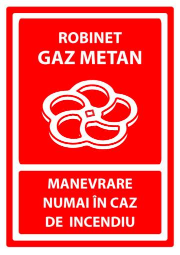 Indicator pentru robinet gaz metan manevrare numai in caz de