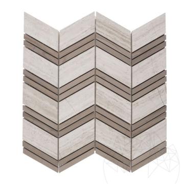 Mozaic marmura Chevron Athena Grey si White Wood de la Piatraonline Romania