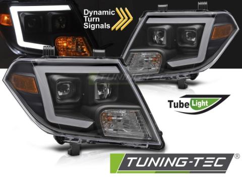 Faruri Nissan Navara Frontier 09-14 Tube Lights negru