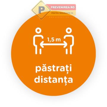 Semn portocaliu pastrati distanta