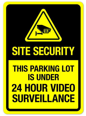 Semn Site security this parking lot is under 24 hour video