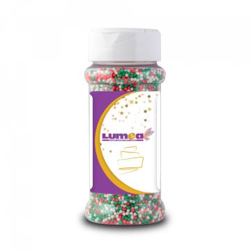 Bomboane perle decor Nonpareils, mix Craciun, 90 g