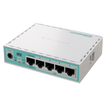 Router hEX, 5 porturi Gigabit, USB, PoE IN - MikroTik E50UG de la Big It Solutions