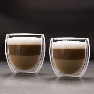 Pahar din sticla pentru cappuccino cu perete dublu - 250 ml de la Rykdom Trade Srl