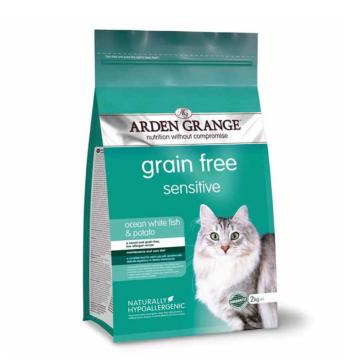 Hrana uscata Arden Grange pentru pisici sensibile, cu peste