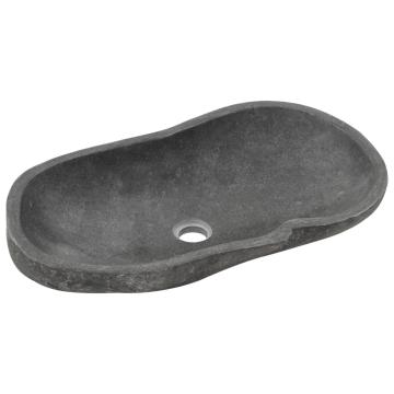 Chiuveta din piatra de rau, 60-70 cm, ovala de la VidaXL