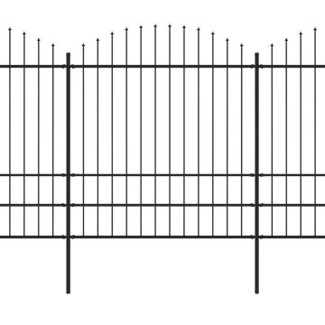 Gard de gradina cu varf sulita, negru, 6,8 m, otel de la VidaXL