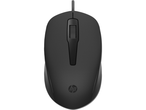 Mouse HP USB-A wired, black, 3 buttons, ambidextrous de la Risereminat.ro