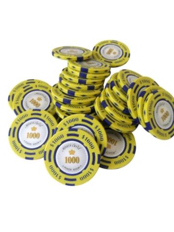 Jeton Poker Montecarlo 14 grame Clay, inscriptionat 1000 de la Chess Events Srl