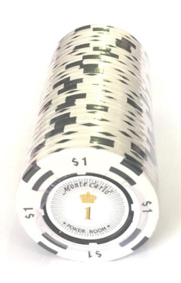 Jeton Poker Montecarlo 14 grame Clay, inscriptionat 1 de la Chess Events Srl