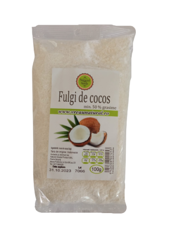 Fulgi cocos fini min 50% grasime 100g, Natural Seeds Product
