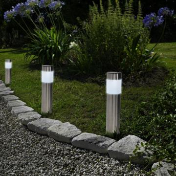 Lampa solara metalica - opal - alb rece - 6 x 6 x 27 (+10) de la Future Focus Srl