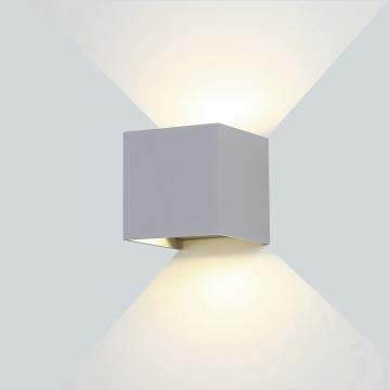 Aplica LED perete gri patrat 12W lumina calda alba de la Casa Cu Bec Srl