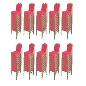 Set scaune de evenimente stivuibile 100 bucati - rosu