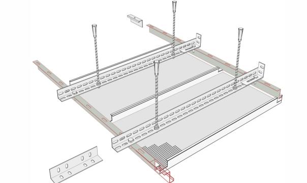 Sistem de tavan casetat metalic Plank Hook-on de la Ideea Plus Srl