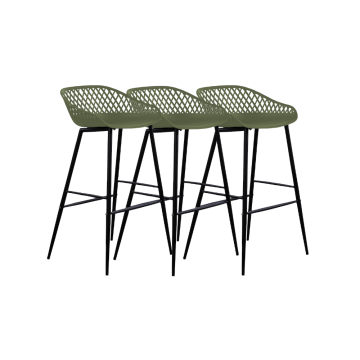 Set 3 scaune bar polipropilena 48x47x95cm verde Raki Toyoma