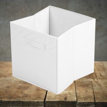 Cutie depozitare pliabila - cub - alb de la Plasma Trade Srl (happymax.ro)