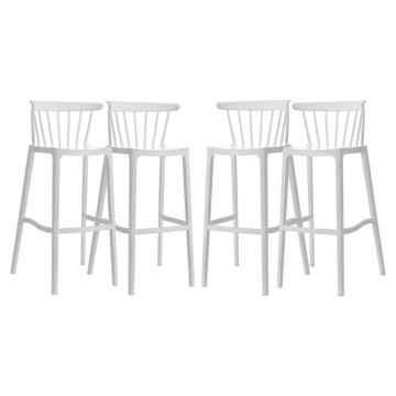 Set 4 scaune bar Raki Aspen, polipropilena, 51x54xh103cm