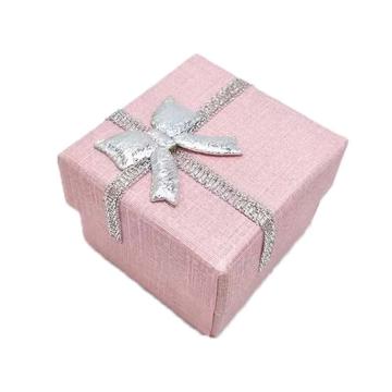 Cutie pentru cadouri cu fundite, roz, 4 cm x 4 cm x 3 cm