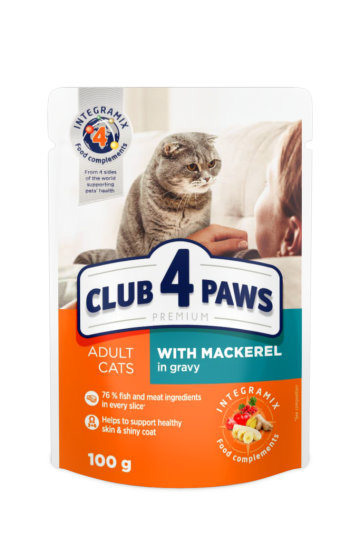 Hrana plic pisica macrou in sos 100g - Club 4 Paws