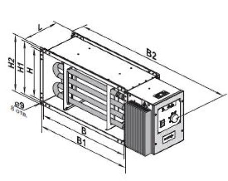 Incalzitor aer electric NK-U 500x250-18.0-3