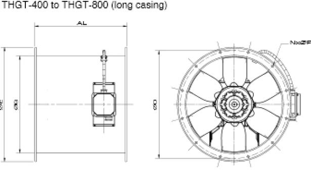 Ventilator 4 poli THGT4-400-6/-0,55