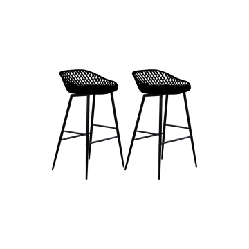 Set 2 scaune bar polipropilena 48x47x95cm negru Raki Toyama
