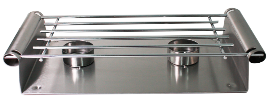 Incalzitor inox Raki cu 2 suporturi combustibil, 30x15cm de la Kalina Textile SRL