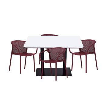 Set masa si scaune bucatarie Raki, masa dreptunghiulara