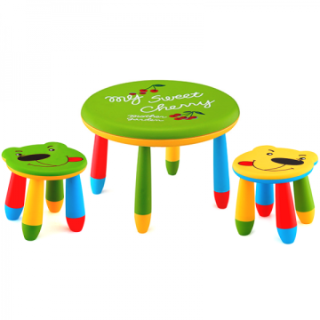Set mobilier copii Raki, plastic, masa rotunda Slante de la Kalina Textile SRL