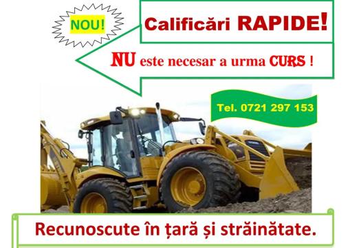 Curs rapid buldozer sofer utilaje Oradea Tulcea de la Calex Certif