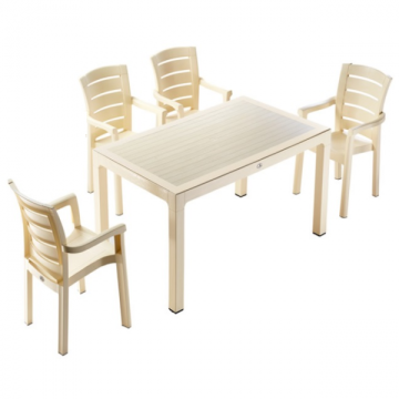 Set mobilier exterior Yarada masa patrata Wood 90x90x75cm