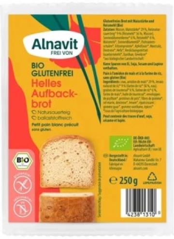 Paine alba fara gluten, precoapta, bio, 250g Alnavit