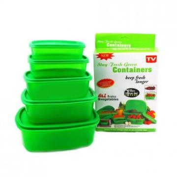 Caserole Stay Fresh Green Containers, set 10 piese