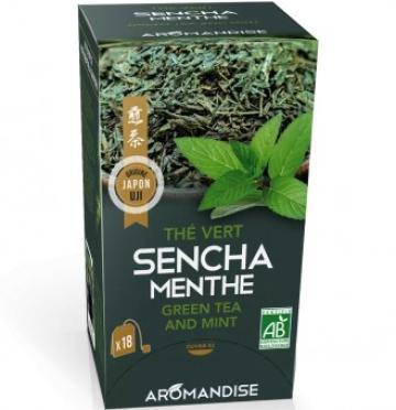 Ceai verde Sencha cu menta bio 18 pliculete x 2g, Aromandise de la Supermarket Pentru Tine Srl