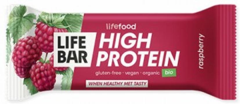 Baton proteic cu zmeura Lifebar, bio, 40g, Lifefood de la Supermarket Pentru Tine Srl