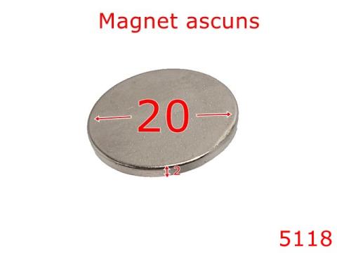 Magnet ascuns pentru marochinarie 20 mm 2 nichel 5118