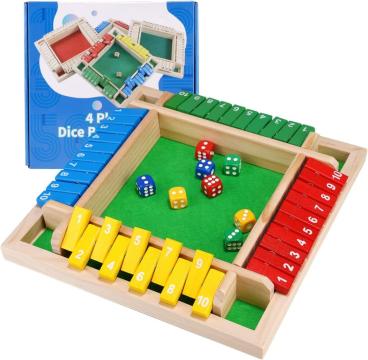 Joc Shut the Box cu 8 zaruri pentru adulti sau copii de la Saralma Shop Srl