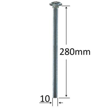 Surub filet metric cap bombat torbant M10x280 - 25 buc/cutie