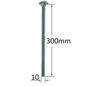 Surub filet metric cap bombat torbant M10x300 - 25 buc/cutie