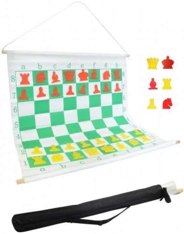 Tabla de demonstratie magnetica, rulabila, piese galben rosu de la Chess Events Srl