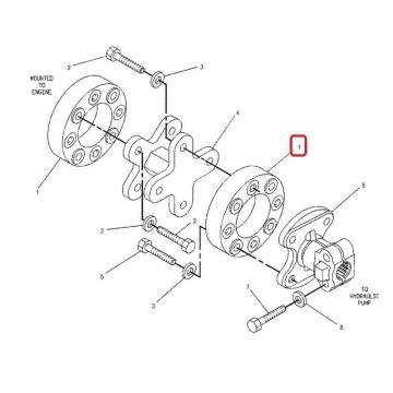 Cuplaj elastic motor-pompa buldoexcavator CAT 428