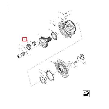 Pinion cu rulment transmisie finala incarcator frontal Case