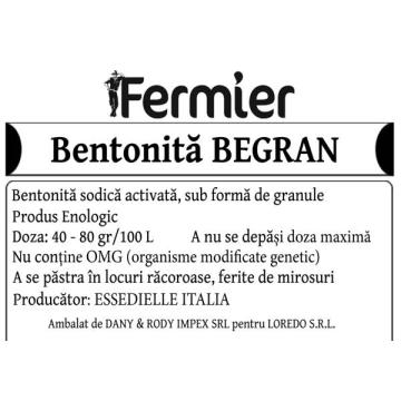 Bentonita pentru limpezire vin granulata Begran 25 kg de la Loredo Srl